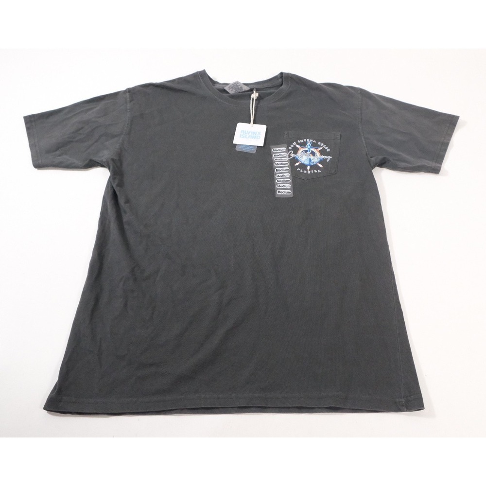 Alvins Island Mens New Smyrna Beach Coastal Living Graphic Pocket T-Shirt Gray M